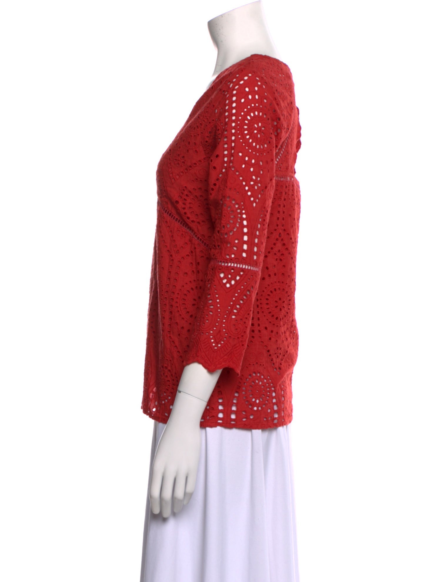 Sézane Printed V-Neck Blouse