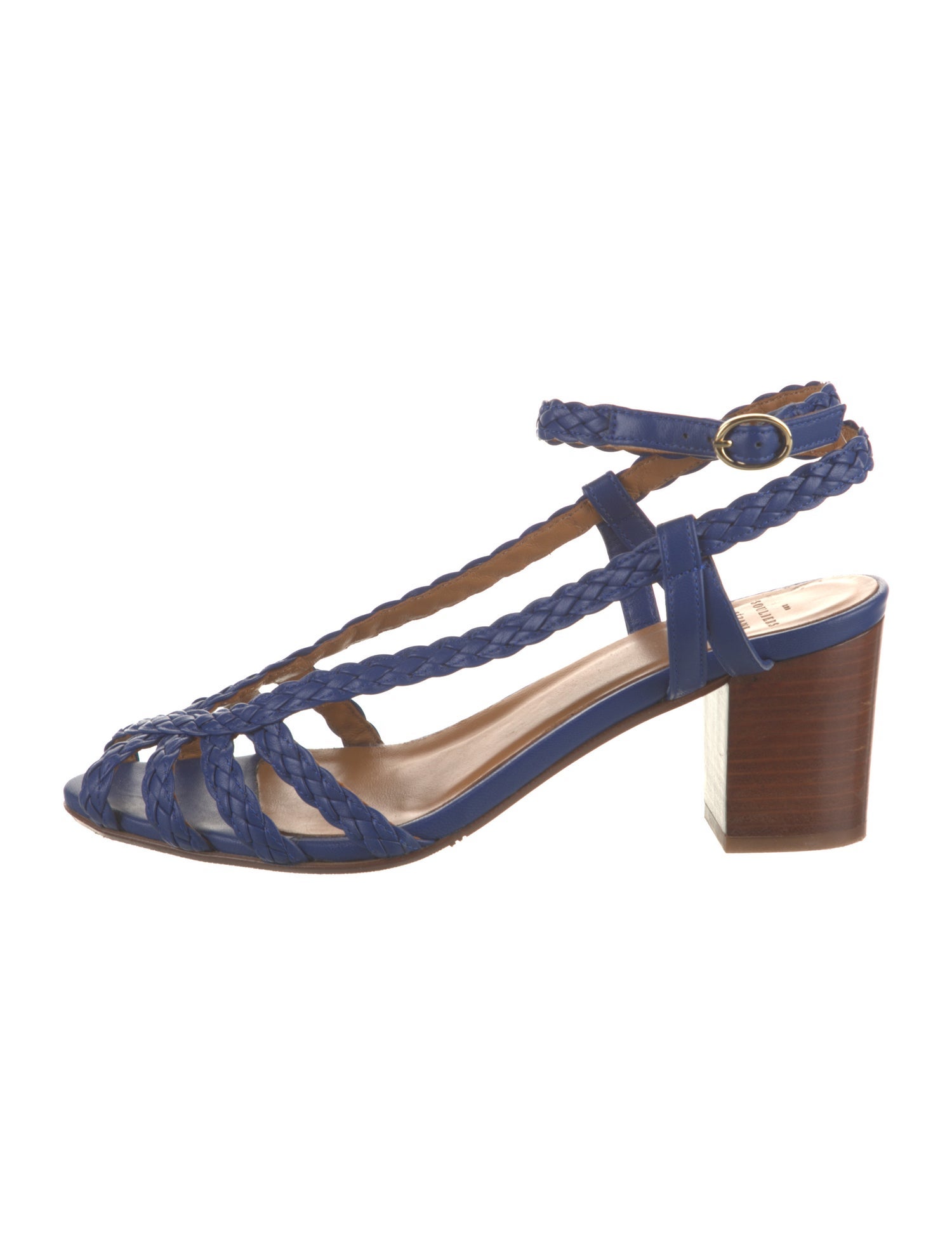 Sézane Leather T-Strap Sandals