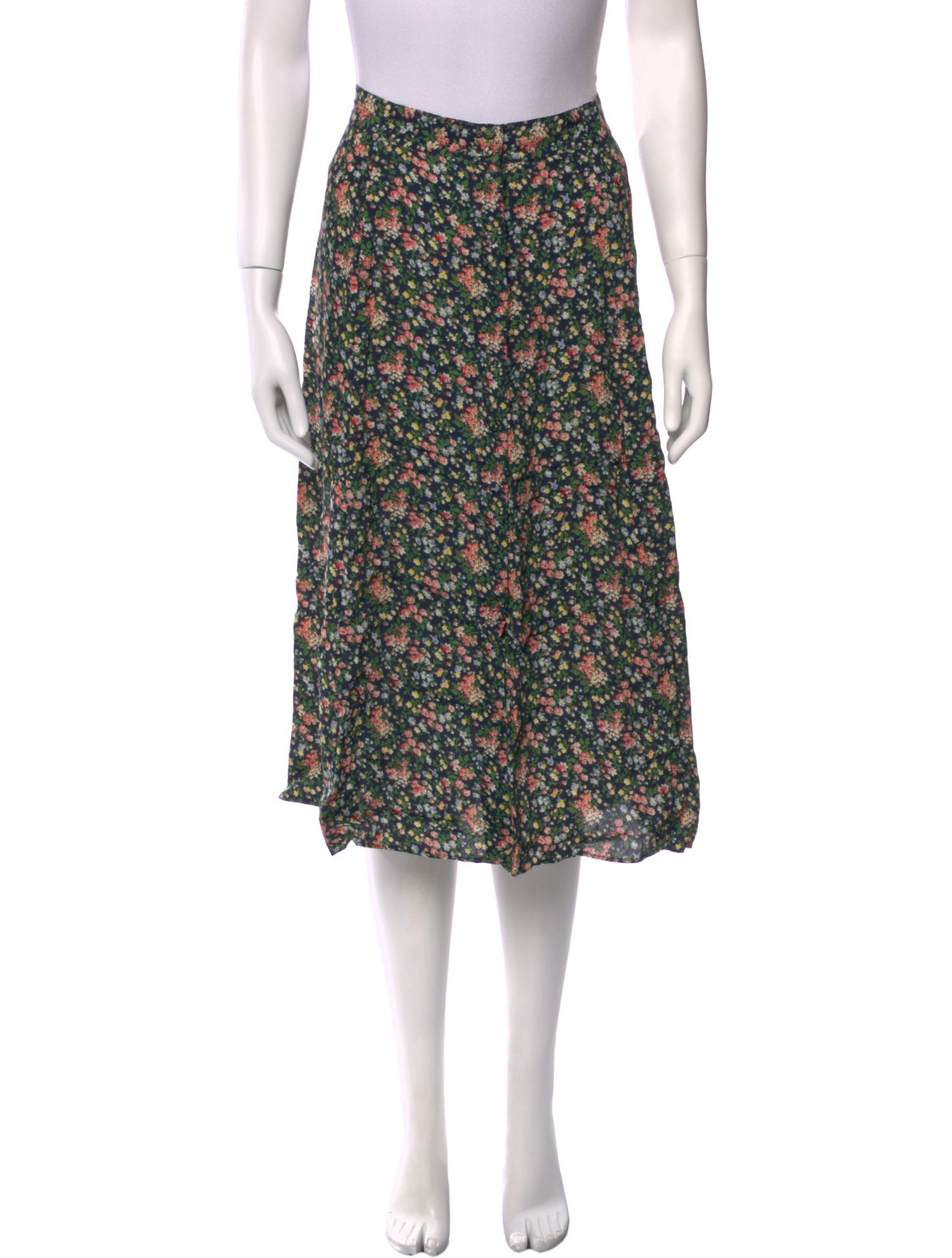 Sézane Floral Print Midi Length Skirt