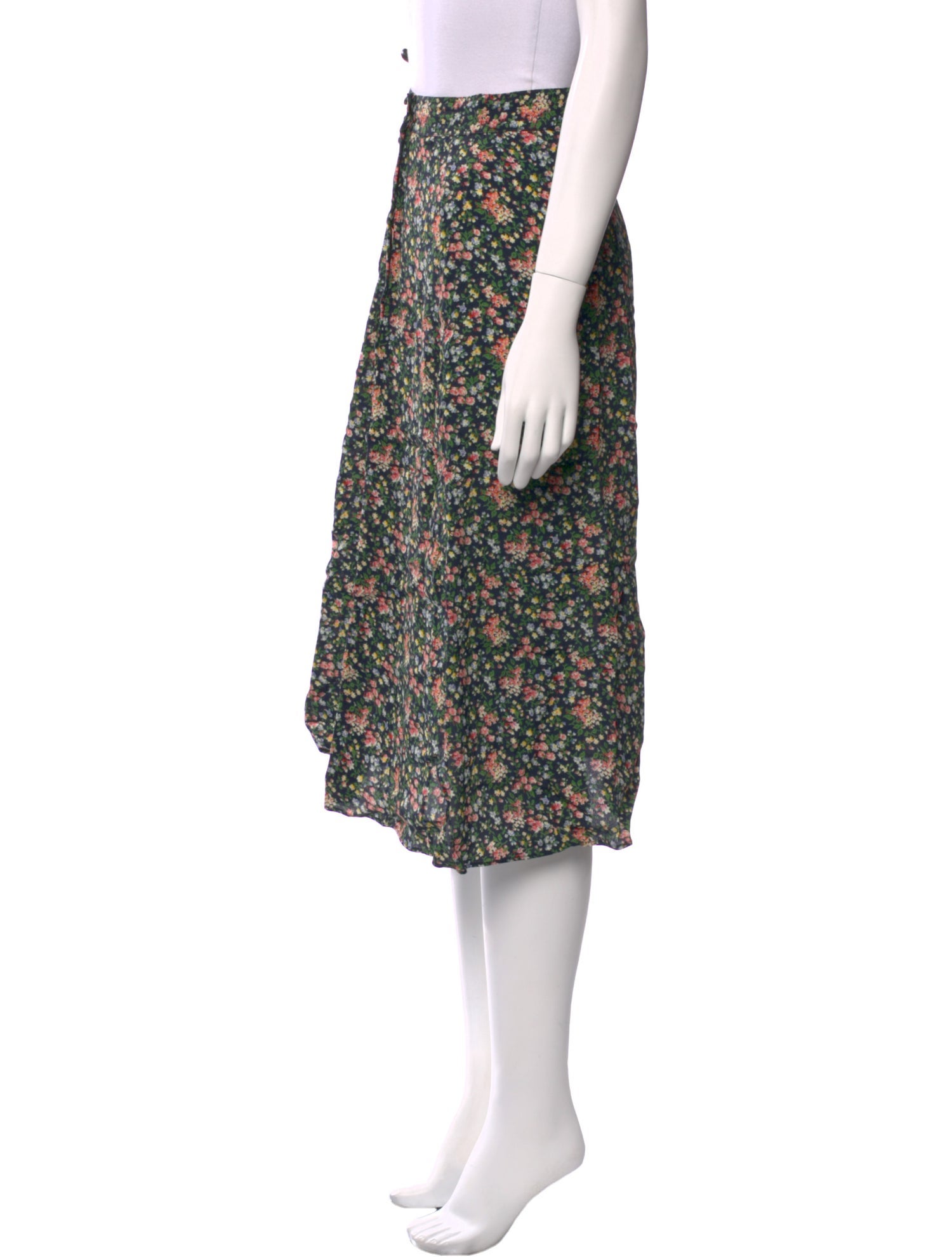 Sézane Floral Print Midi Length Skirt