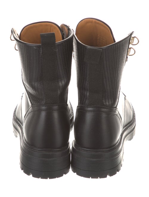Sézane Leather Printed Combat Boots