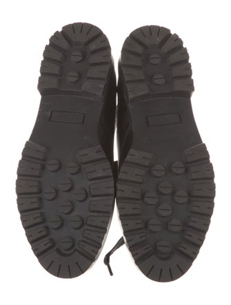 Sézane Leather Printed Combat Boots