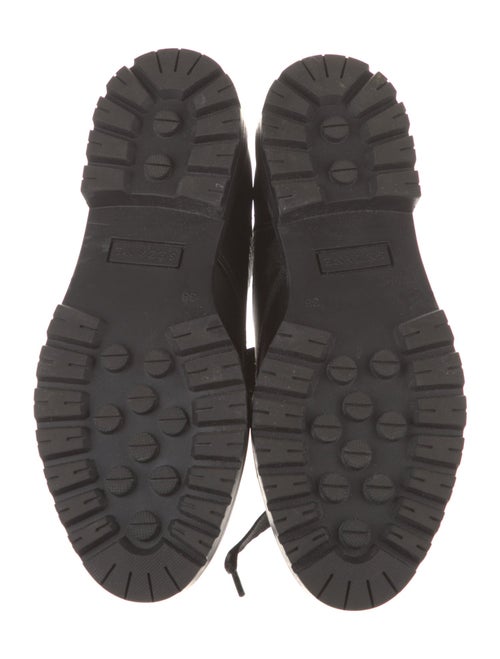 Sézane Leather Printed Combat Boots