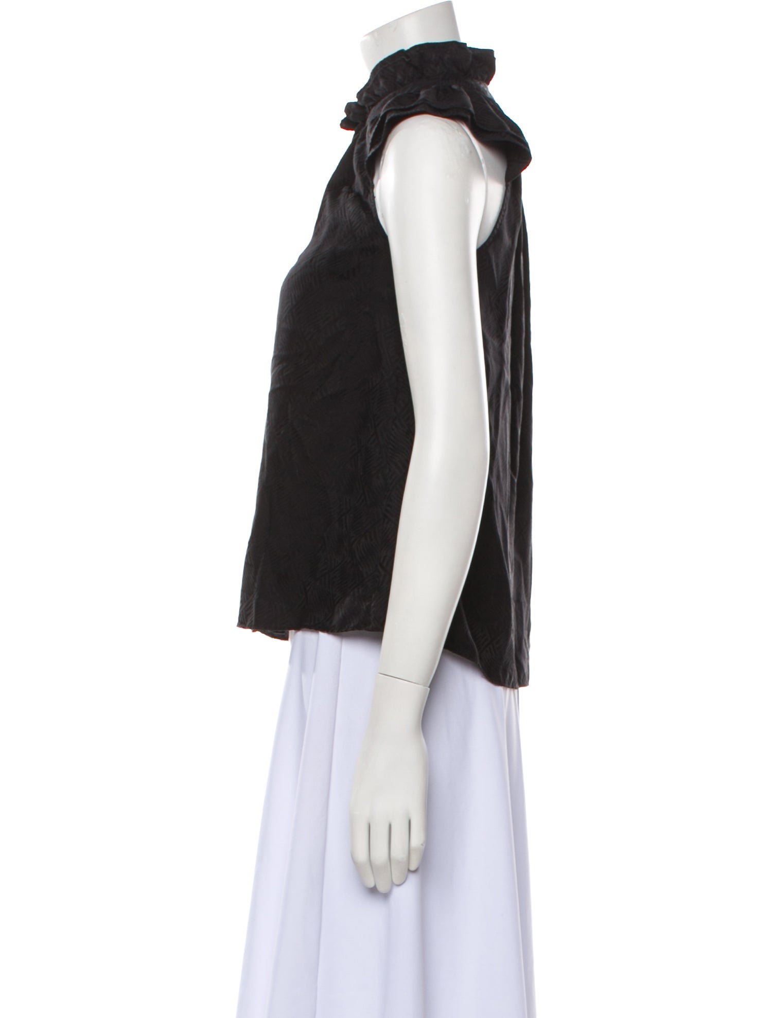 Sézane Silk Mock Neck Top