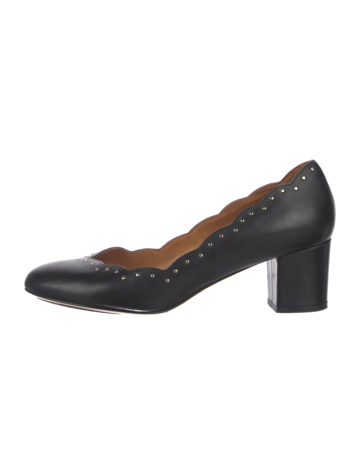 Sézane Leather Studded Accents Pumps