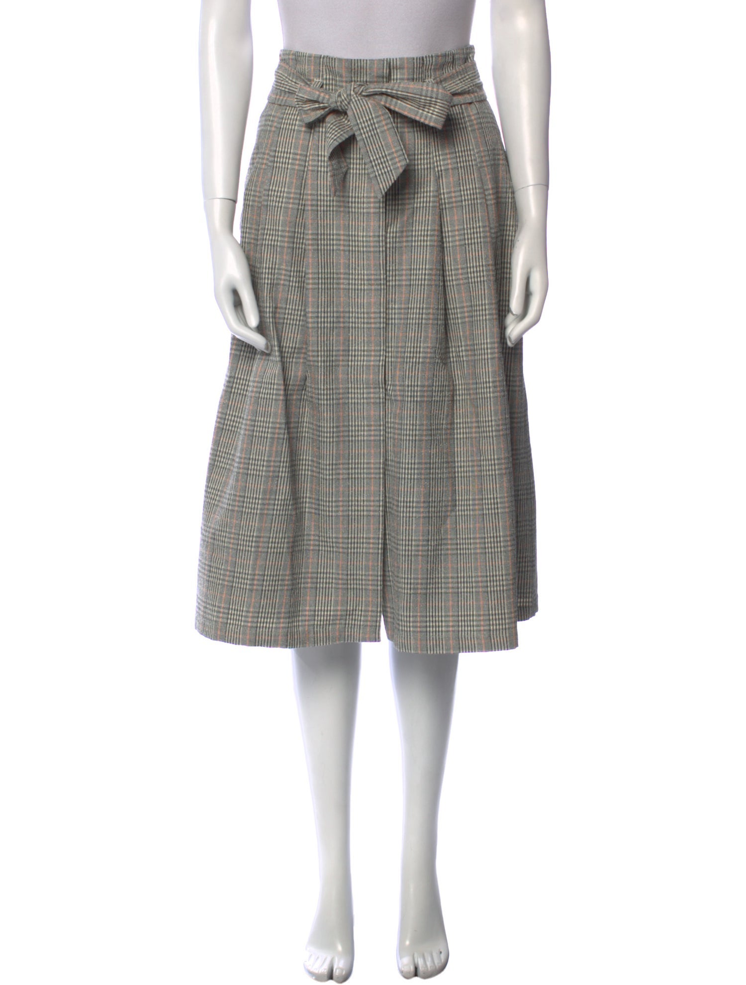 Sézane Plaid Print Knee-Length Skirt