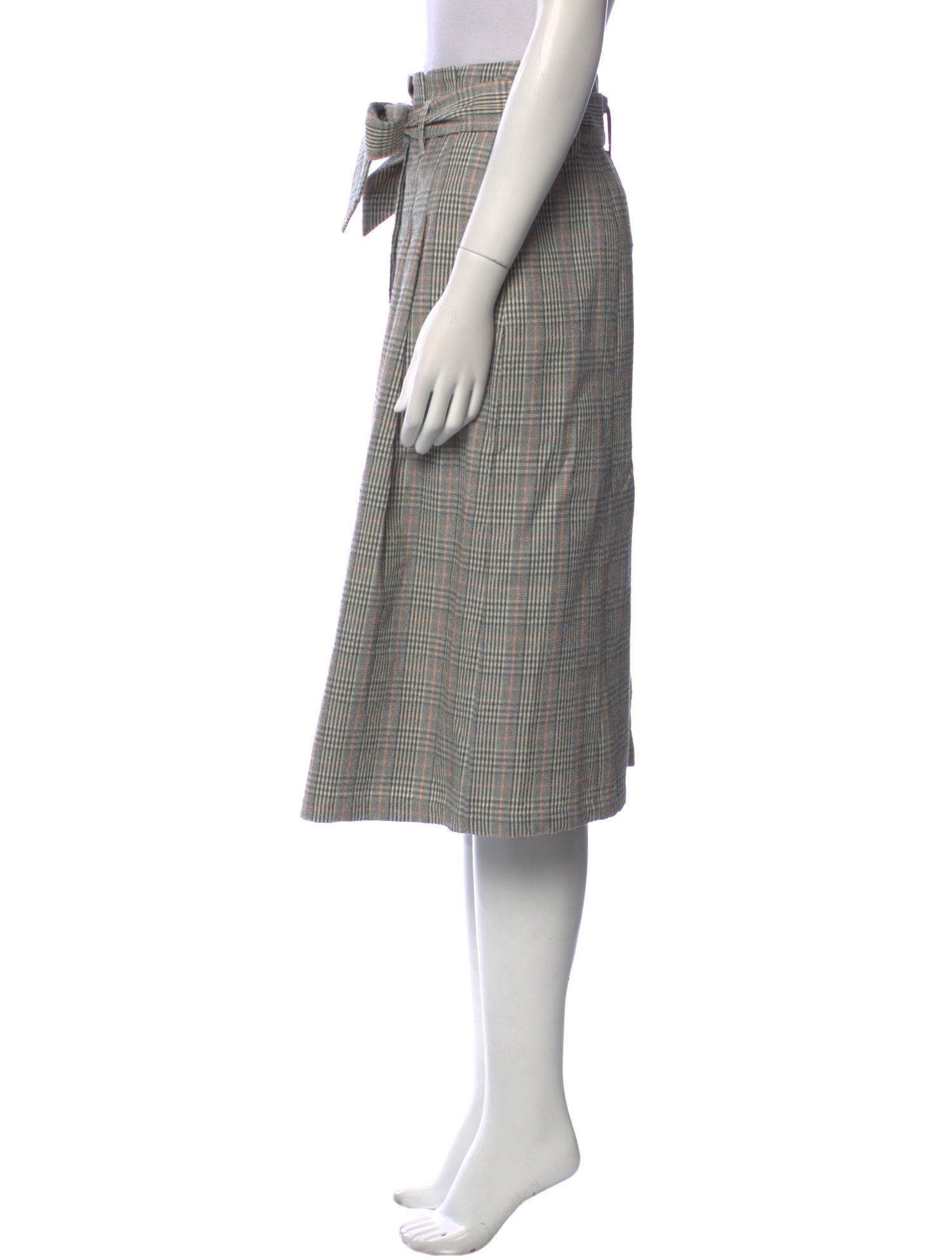 Sézane Plaid Print Knee-Length Skirt