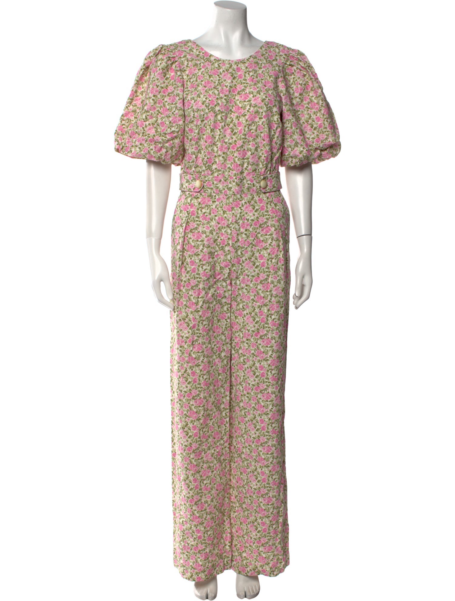 Sézane Linen Floral Print Jumpsuit
