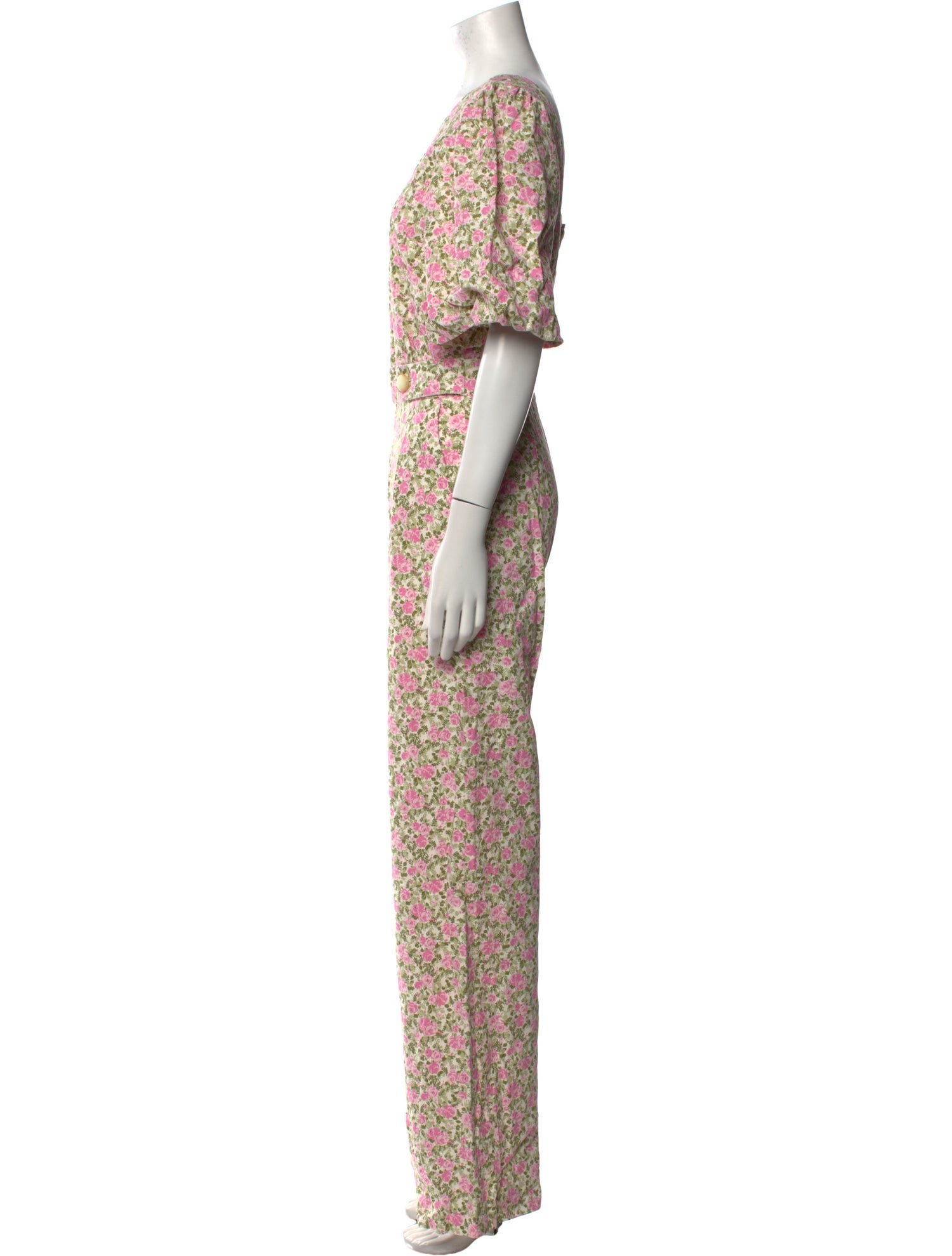 Sézane Linen Floral Print Jumpsuit