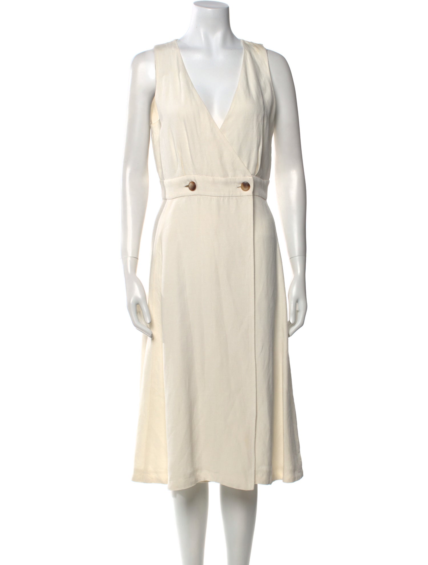 Sézane V-Neck Midi Length Dress