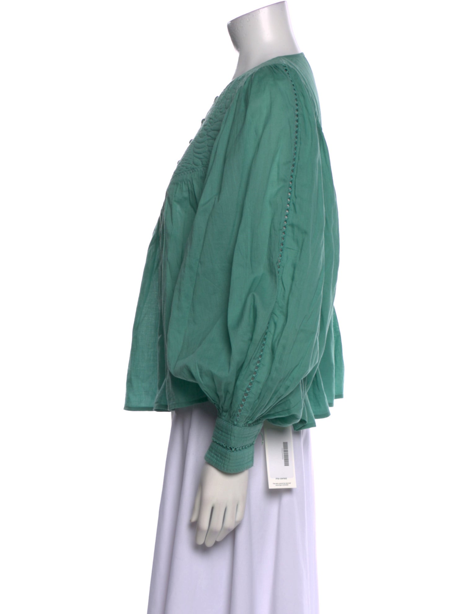 Sézane Crew Neck Long Sleeve Blouse