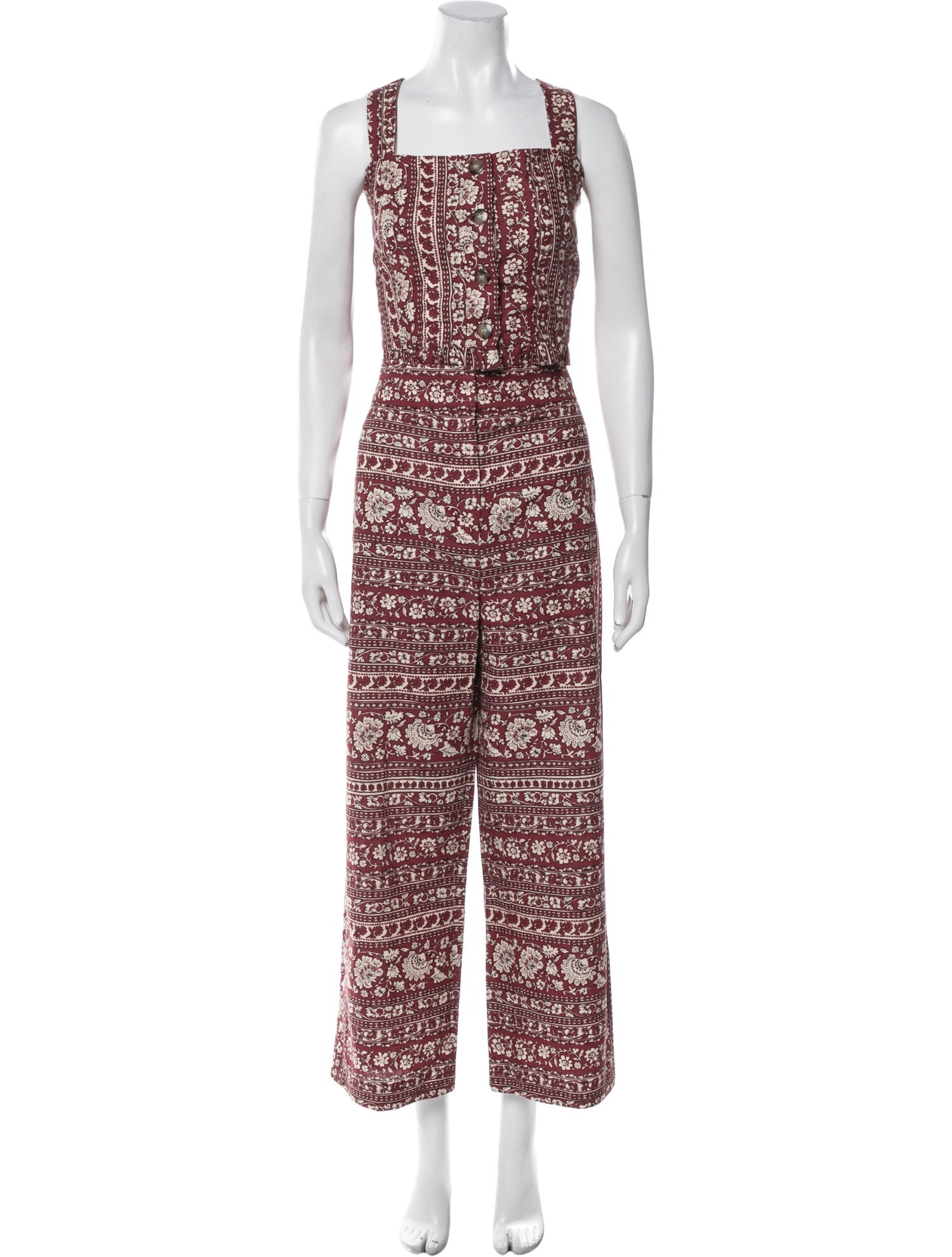 Sézane Linen Printed Pant Set