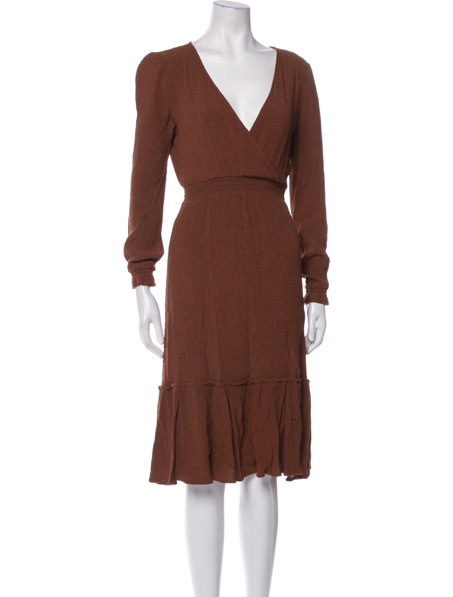 Sézane V-Neck Knee-Length Dress