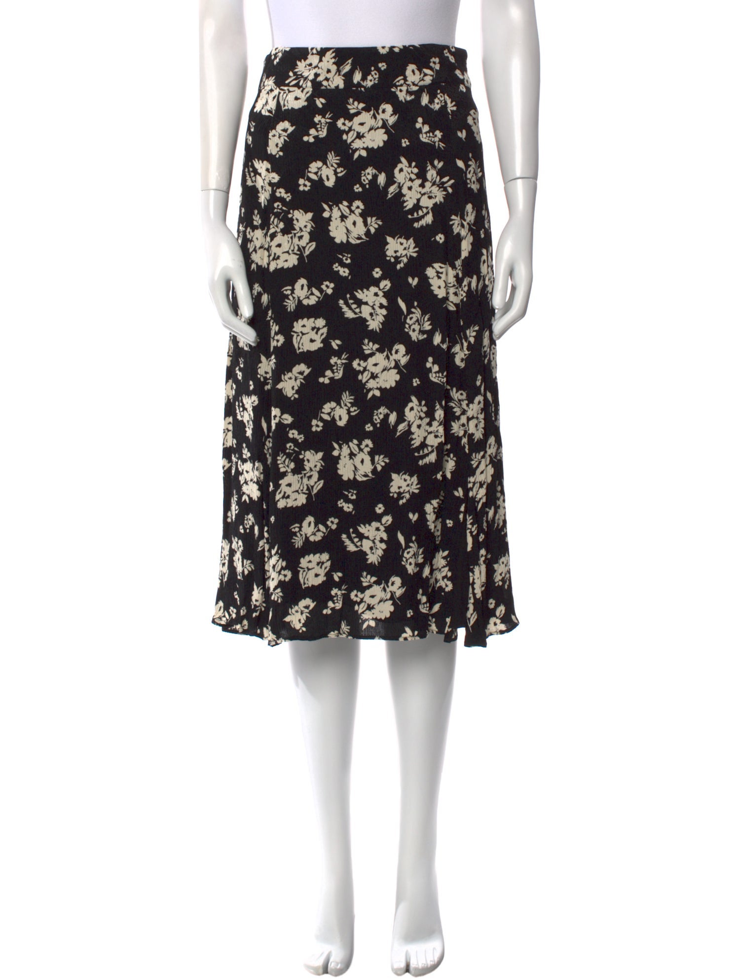 Sézane Floral Print Midi Length Skirt