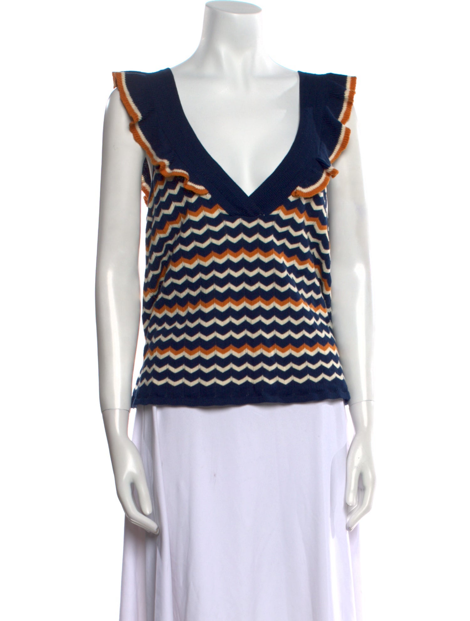 Sézane Striped V-Neck Top