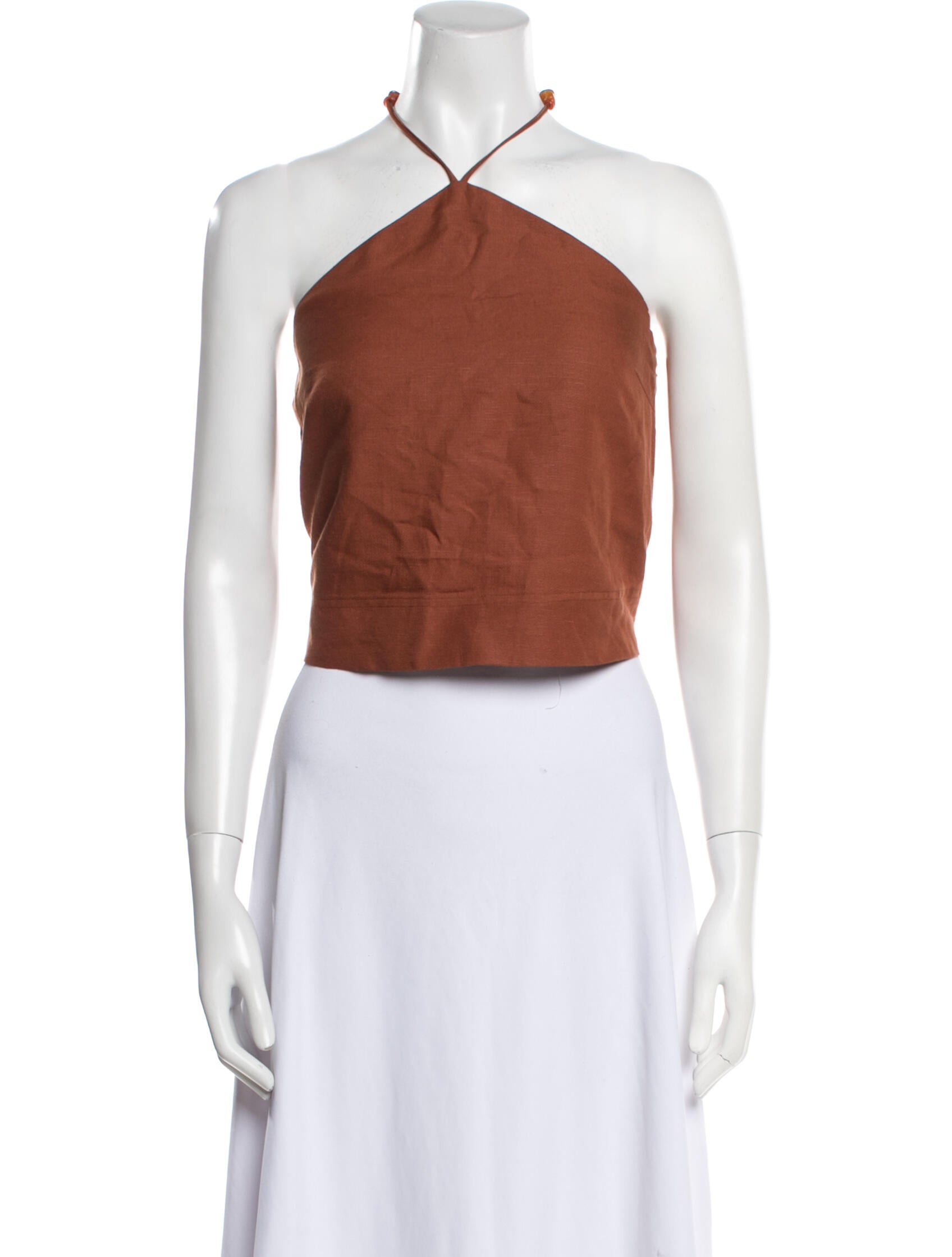 Sézane Halterneck Sleeveless Crop Top