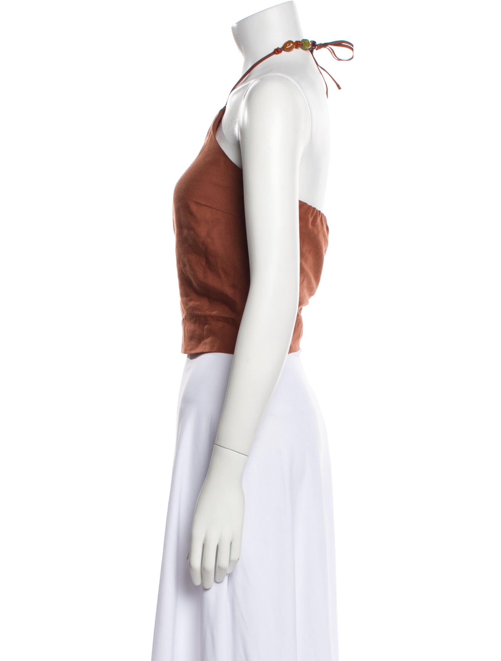 Sézane Halterneck Sleeveless Crop Top