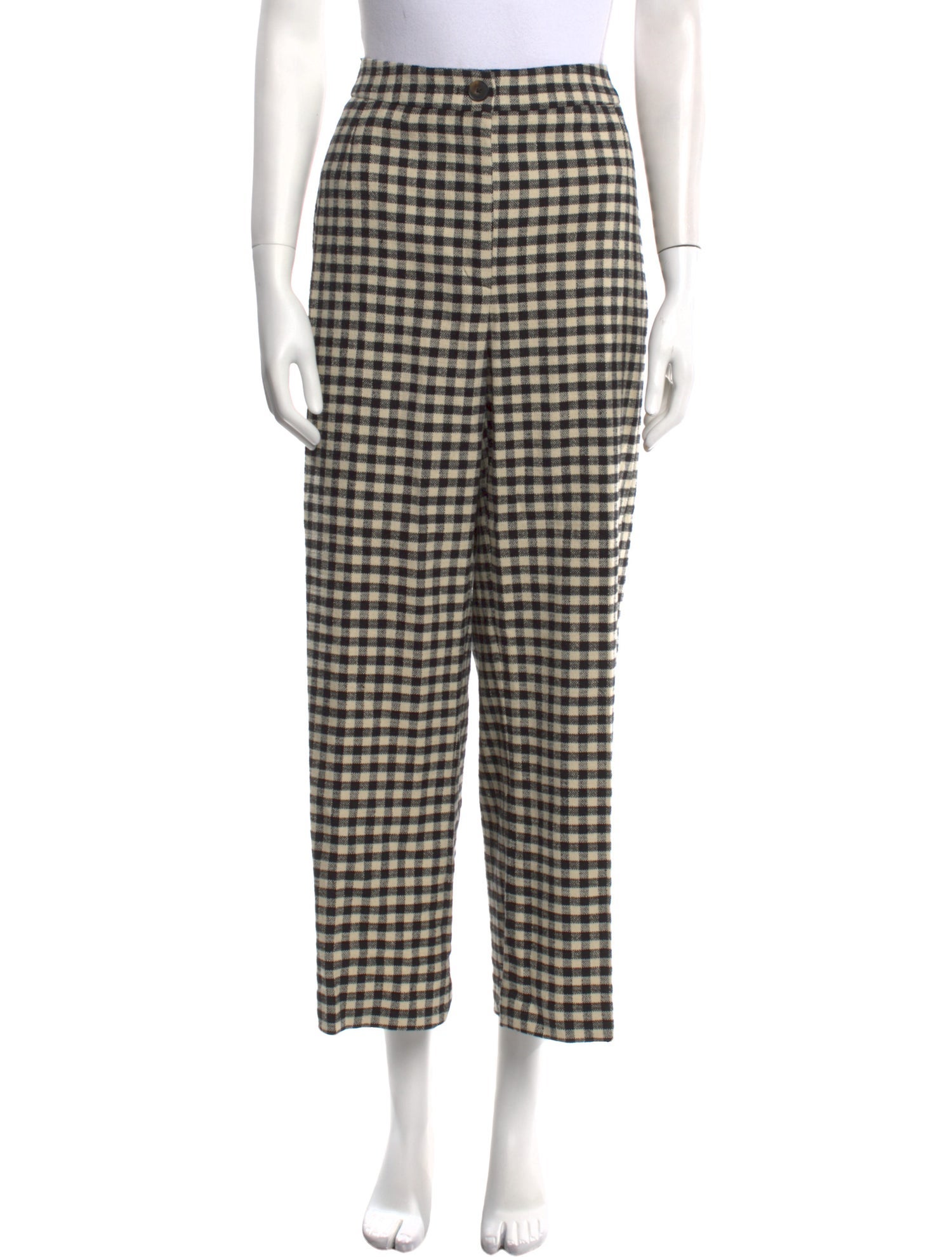 Sézane Plaid Print Wide Leg Pants w/ Tags