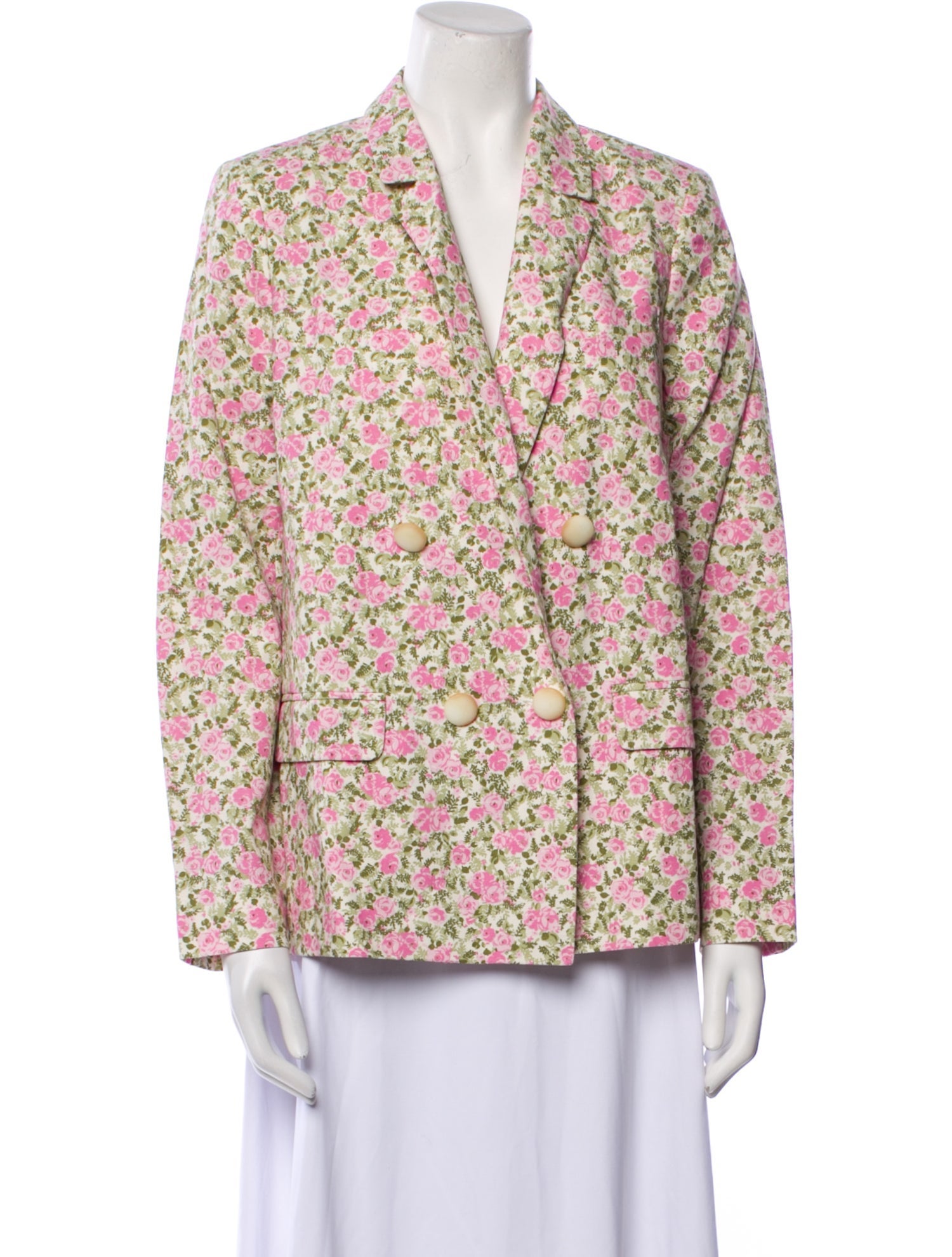 Sézane Linen Floral Print Blazer