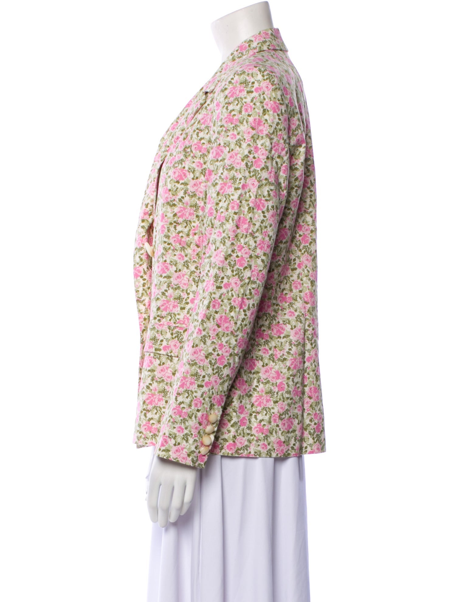 Sézane Linen Floral Print Blazer