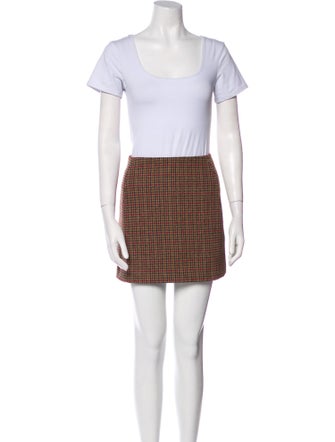 Sézane Wool Houndstooth Print Skirt Suit