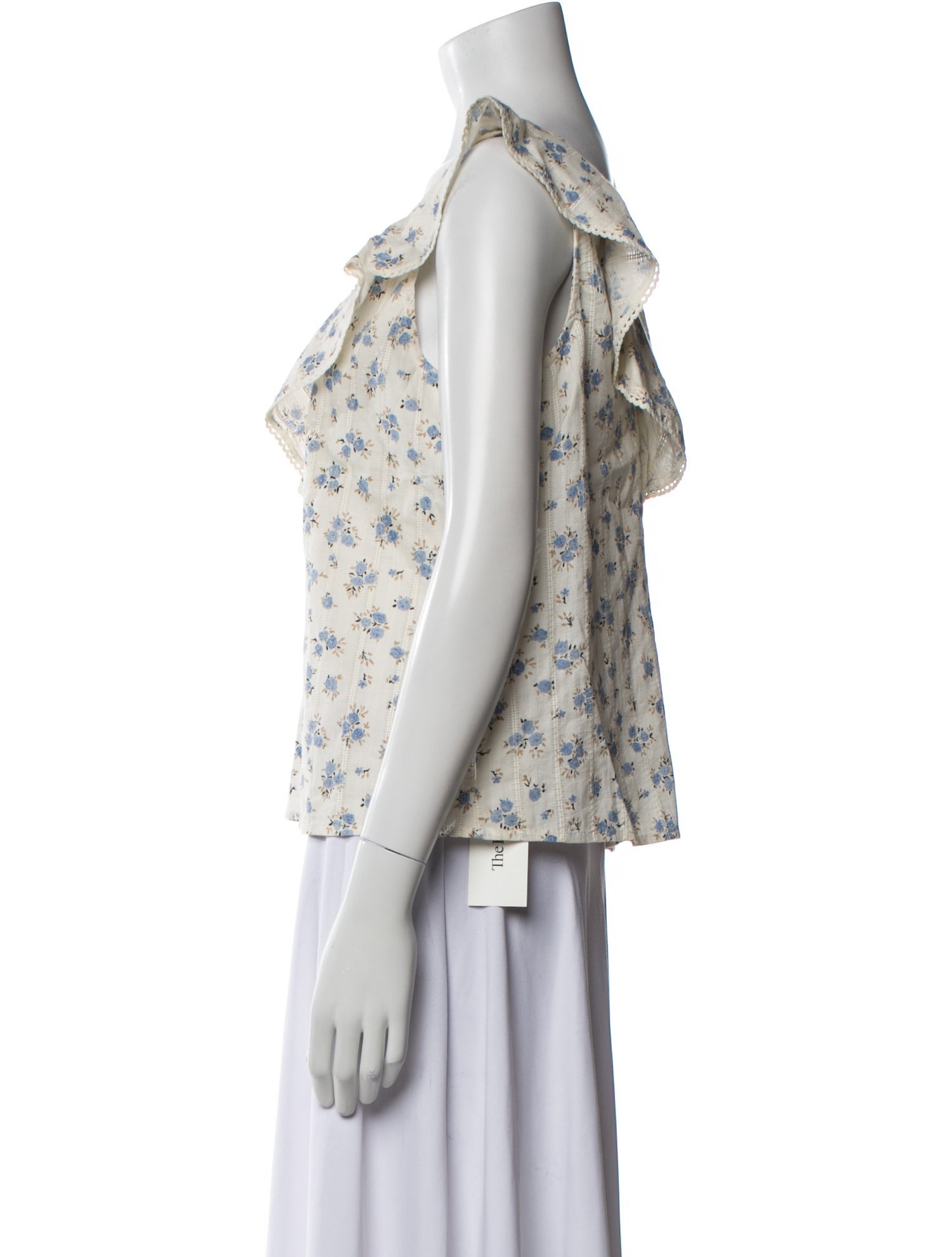 Sézane Floral Print V-Neck Blouse