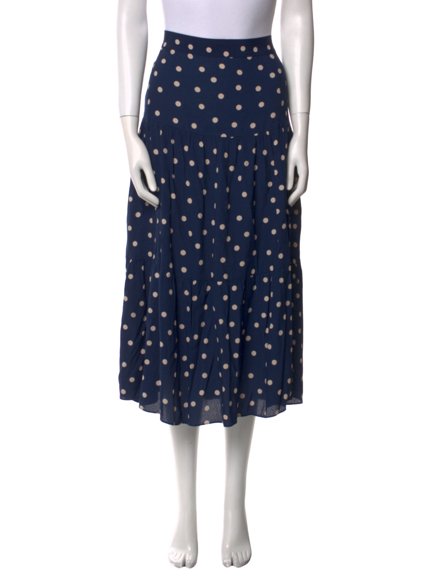 Sézane Polka Dot Print Midi Length Skirt