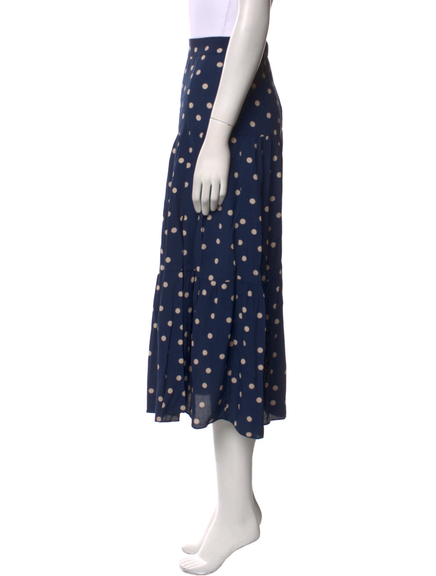 Sézane Polka Dot Print Midi Length Skirt