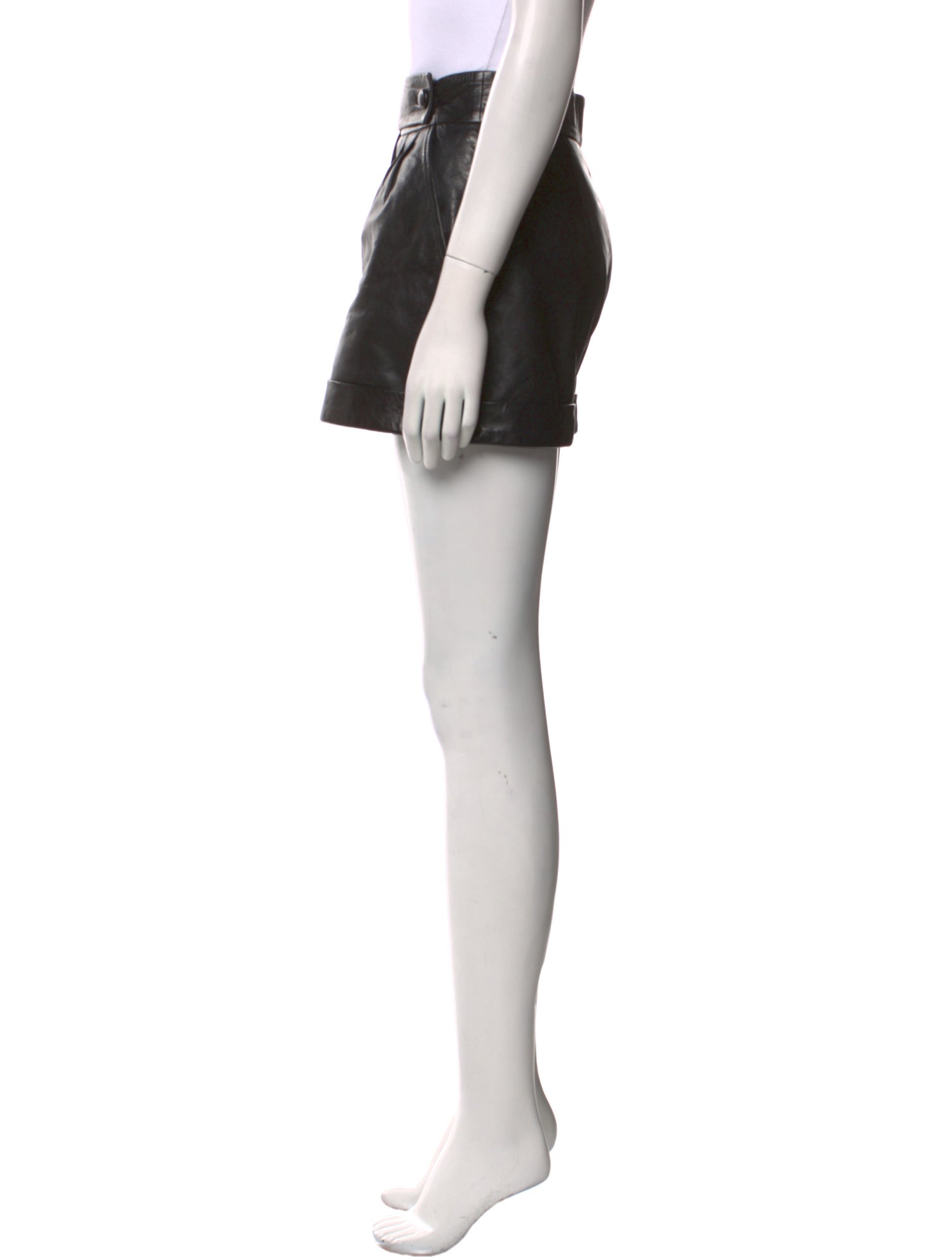 Sézane Lamb Leather Mini Shorts