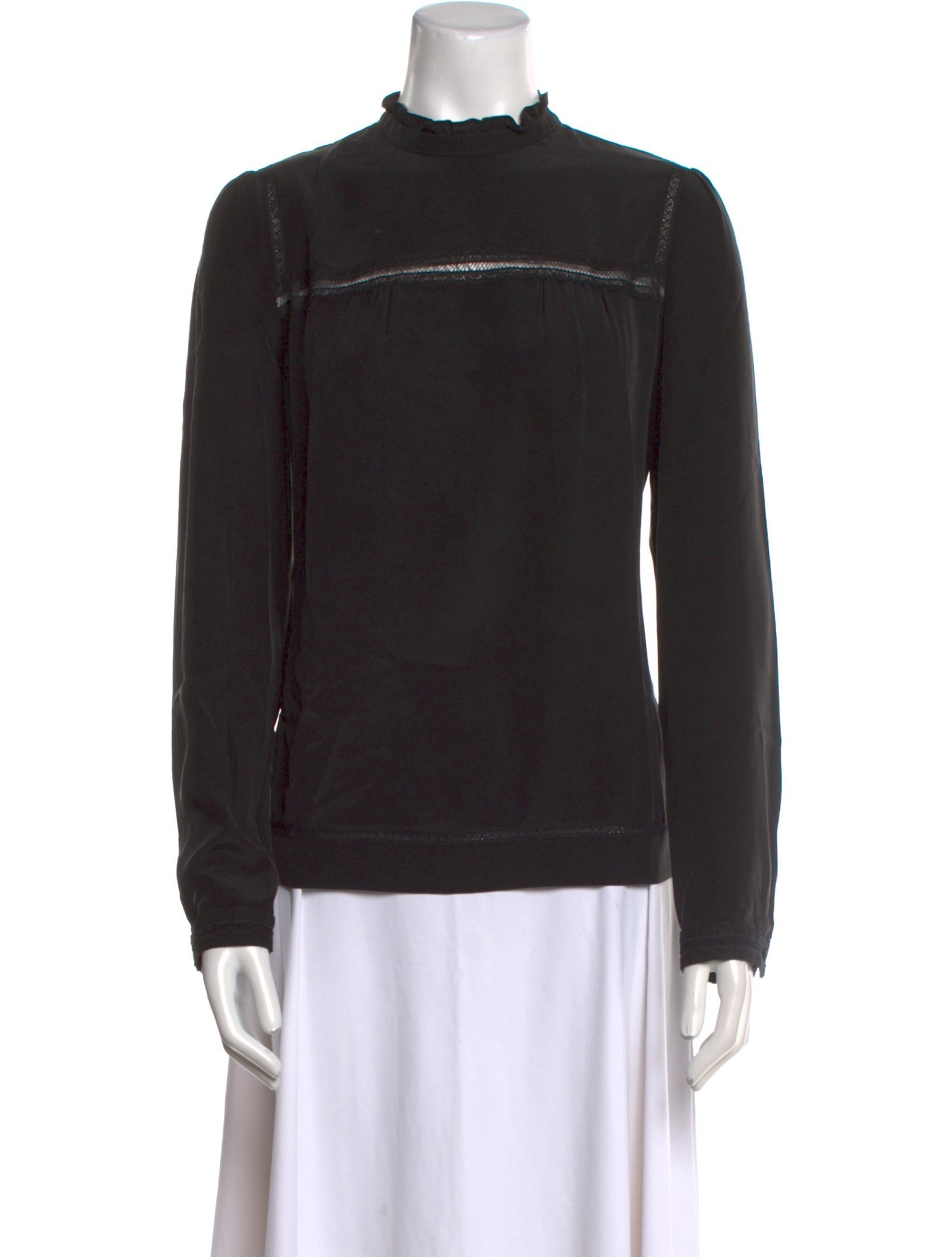 Sézane Silk Mock Neck Sweatshirt