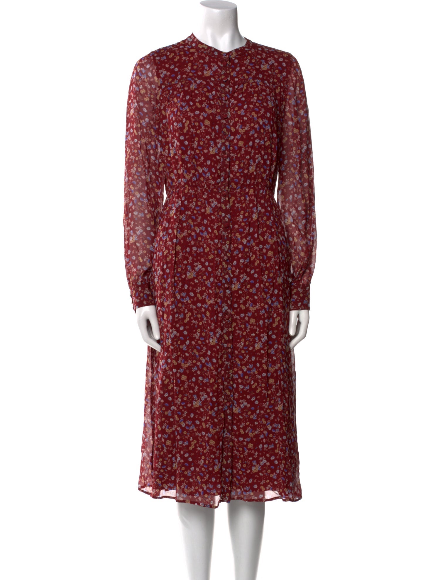 Sézane Floral Print Midi Length Dress