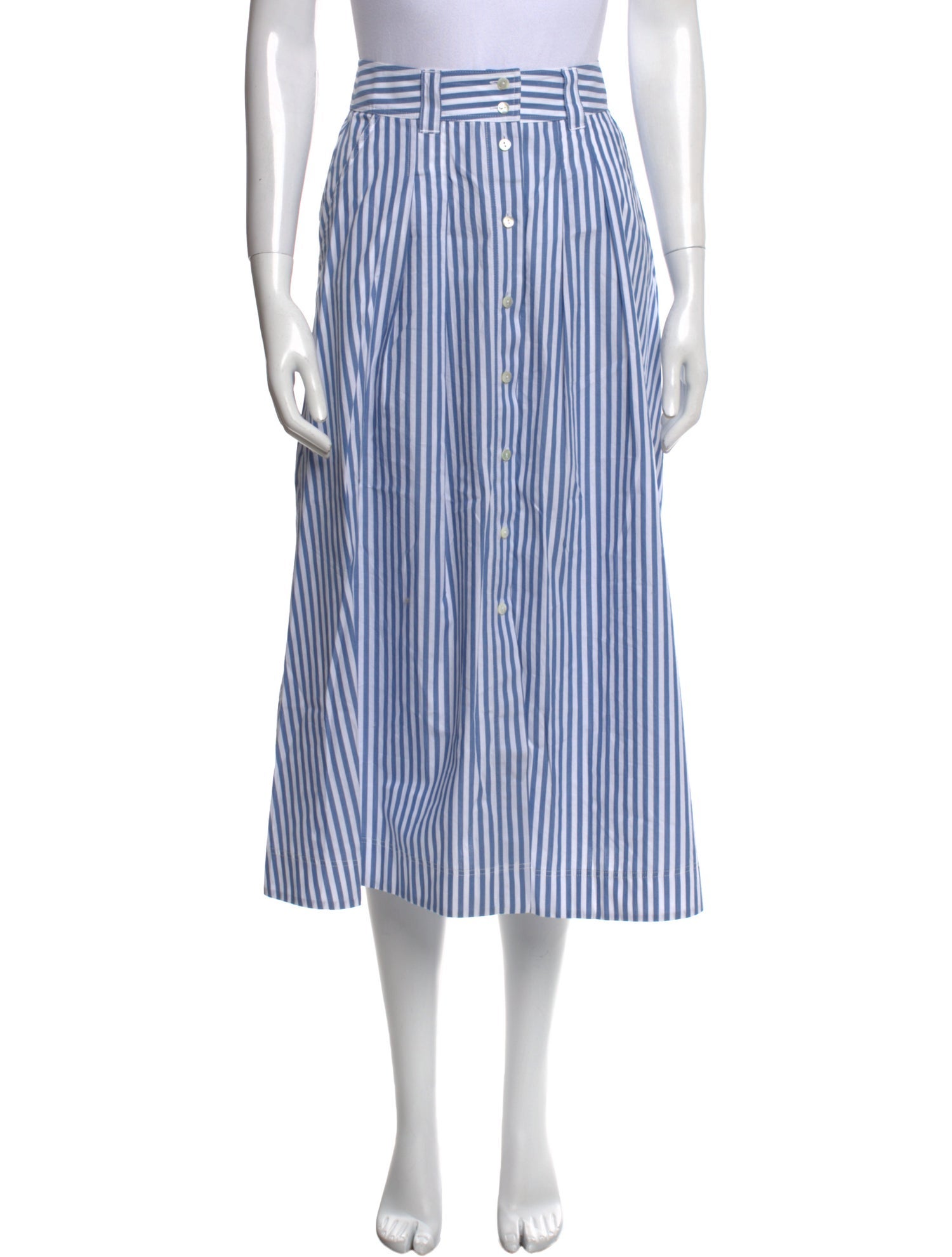 Sézane Striped Midi Length Skirt