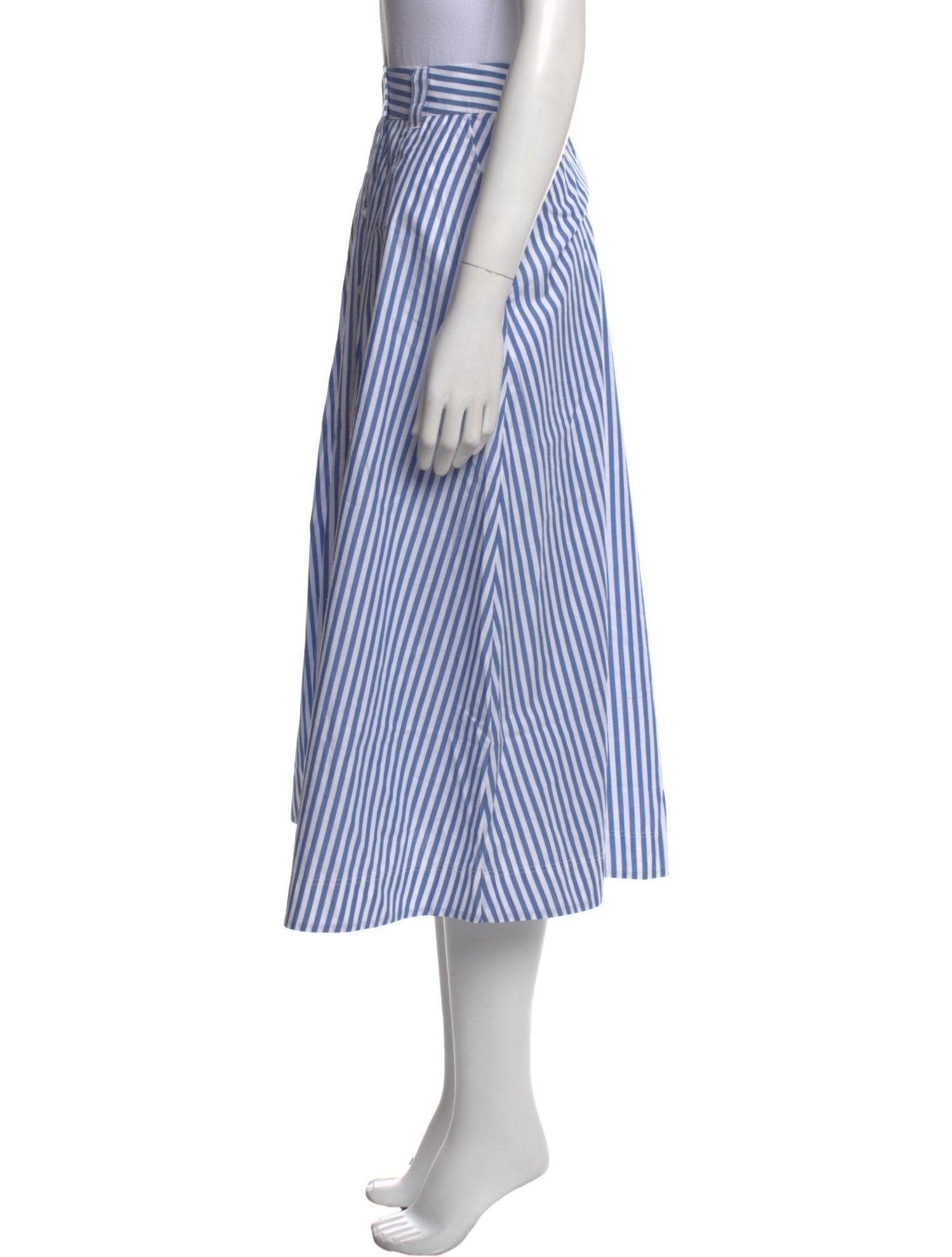 Sézane Striped Midi Length Skirt