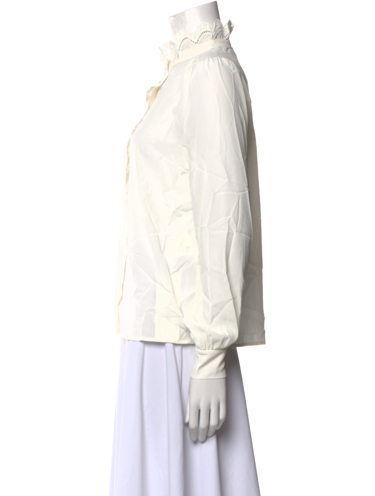 Sézane Silk Mock Neck Button-Up Top w/ Tags