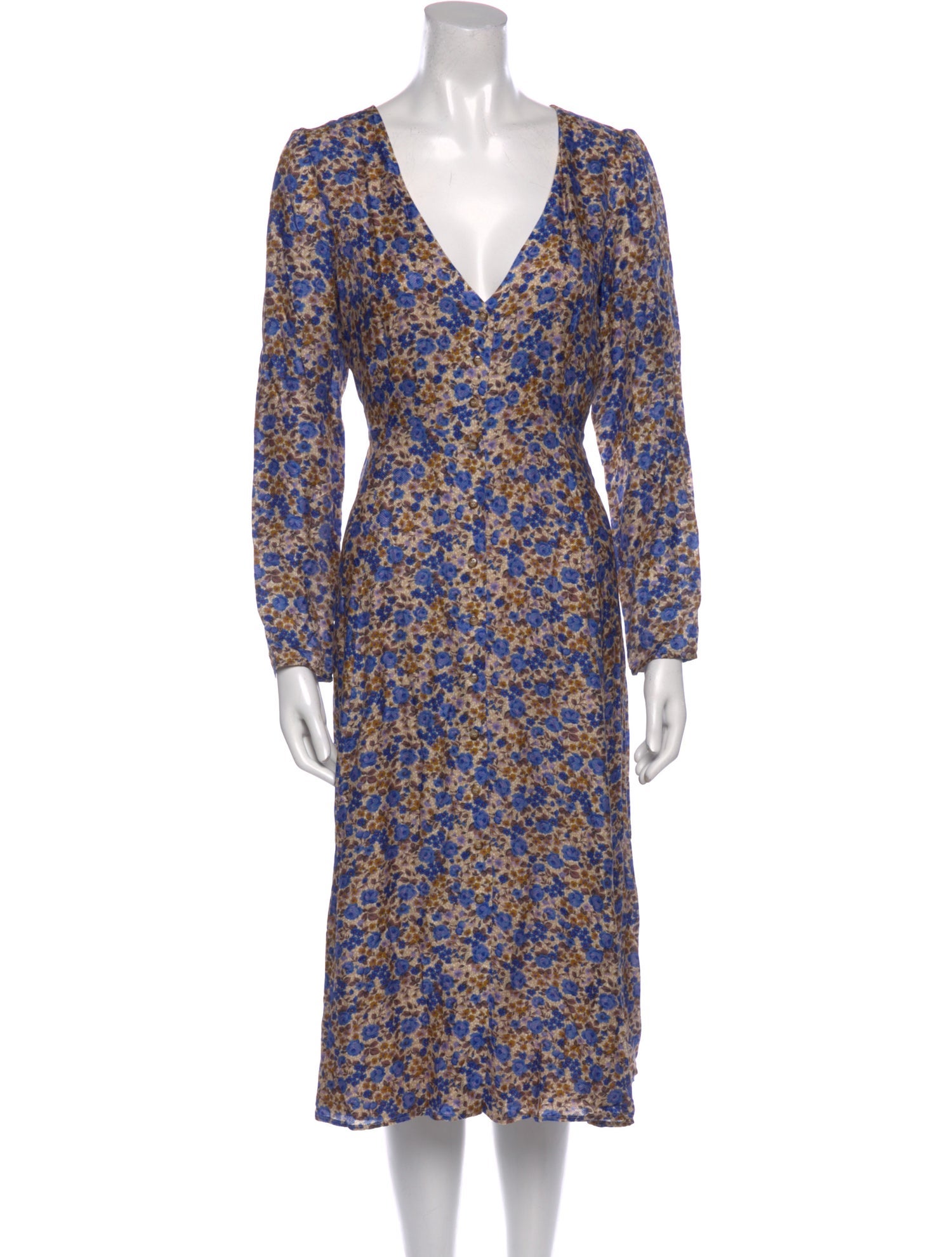 Sézane Floral Print Midi Length Dress w/ Tags