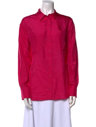 Sézane Silk Long Sleeve Button-Up Top