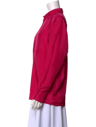 Sézane Silk Long Sleeve Button-Up Top