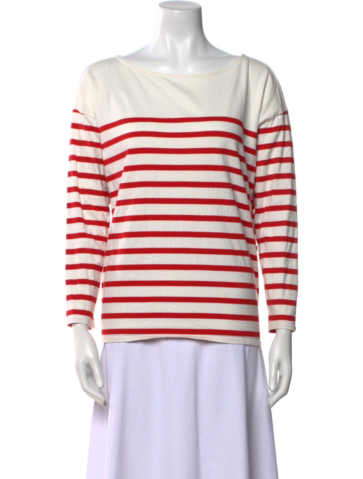 Sézane Striped Bateau Neckline Top