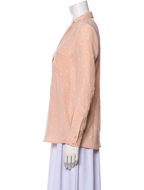 Sézane Silk Polka Dot Print Button-Up Top