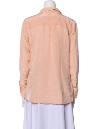 Sézane Silk Polka Dot Print Button-Up Top