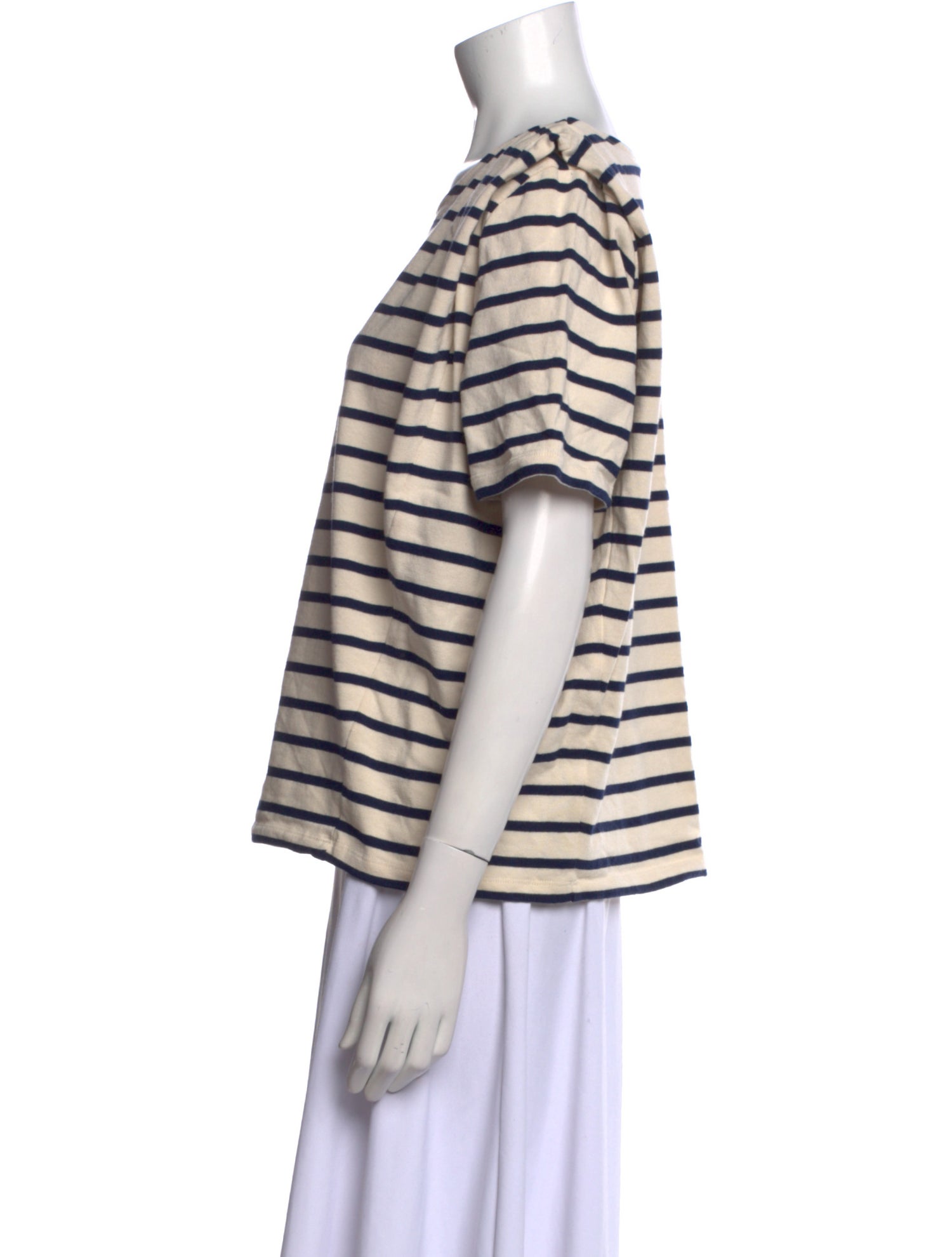 Sézane Striped Bateau Neckline T-Shirt