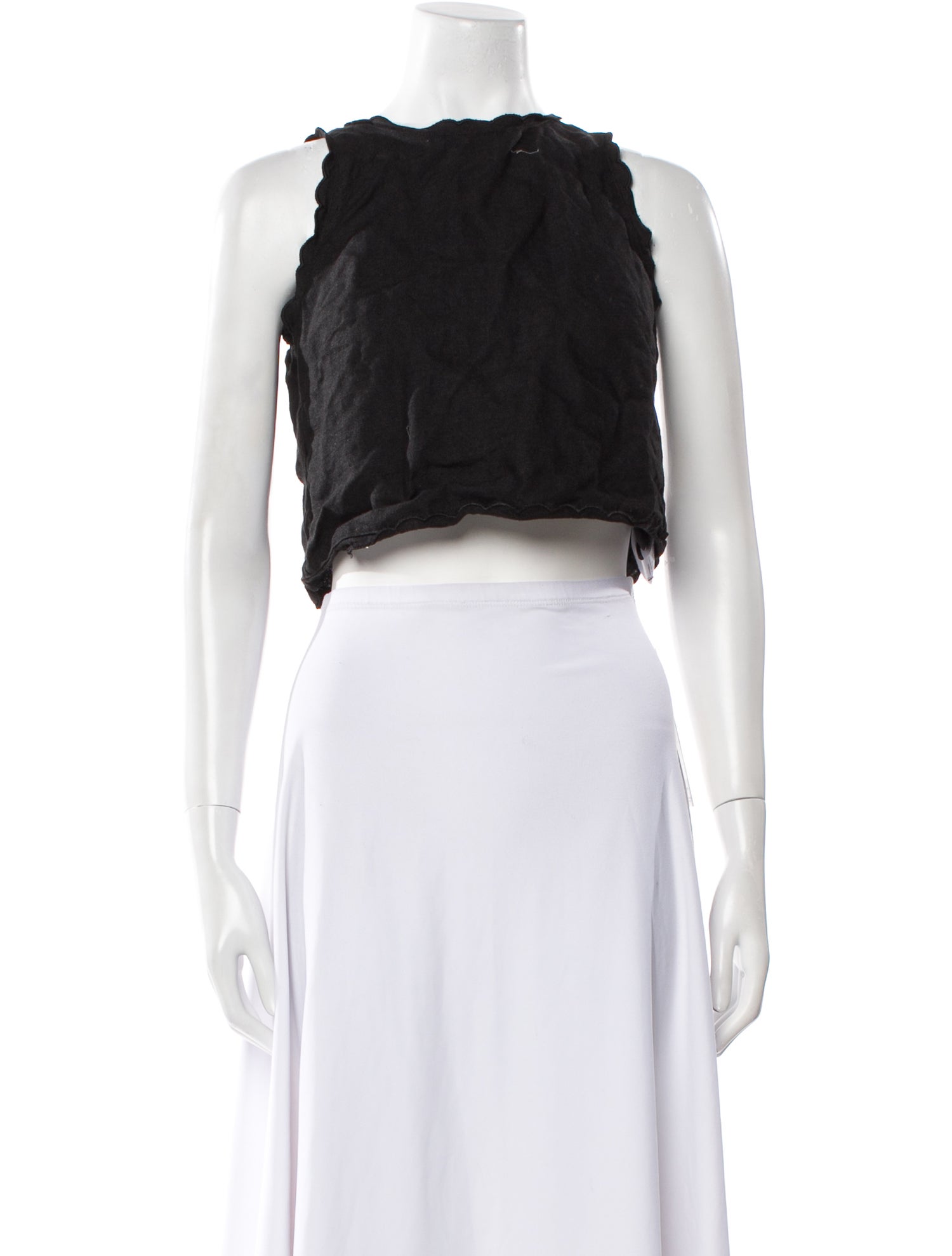 Sézane Linen Strapless Crop Top