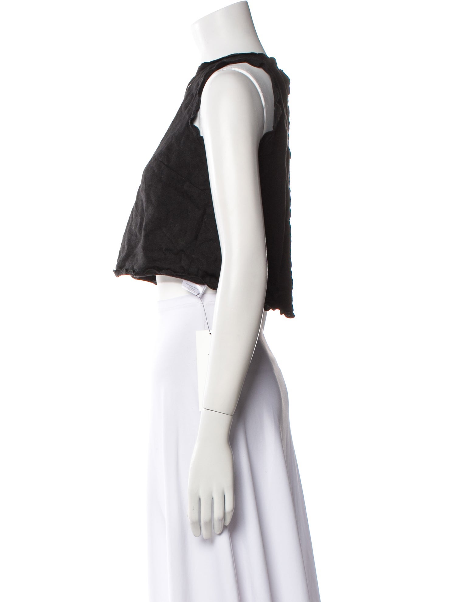 Sézane Linen Strapless Crop Top