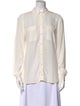 Sézane Silk Long Sleeve Button-Up Top