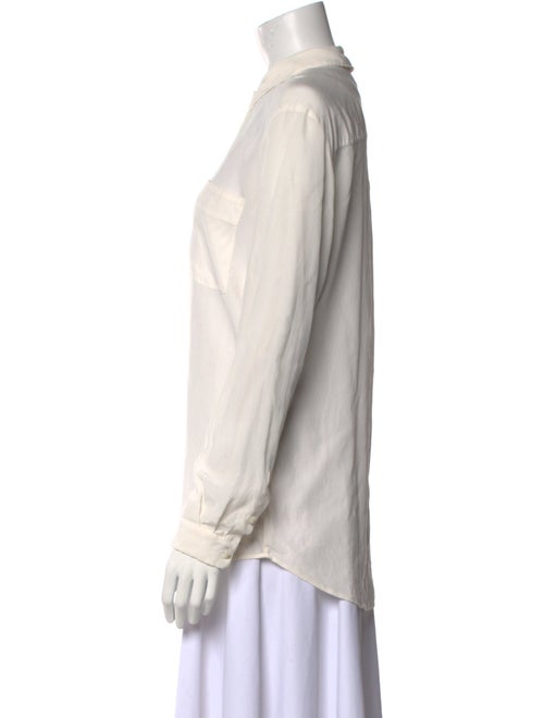 Sézane Silk Long Sleeve Button-Up Top