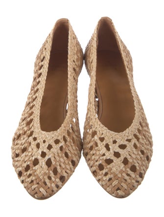 Sézane Raffia Patterned Pumps