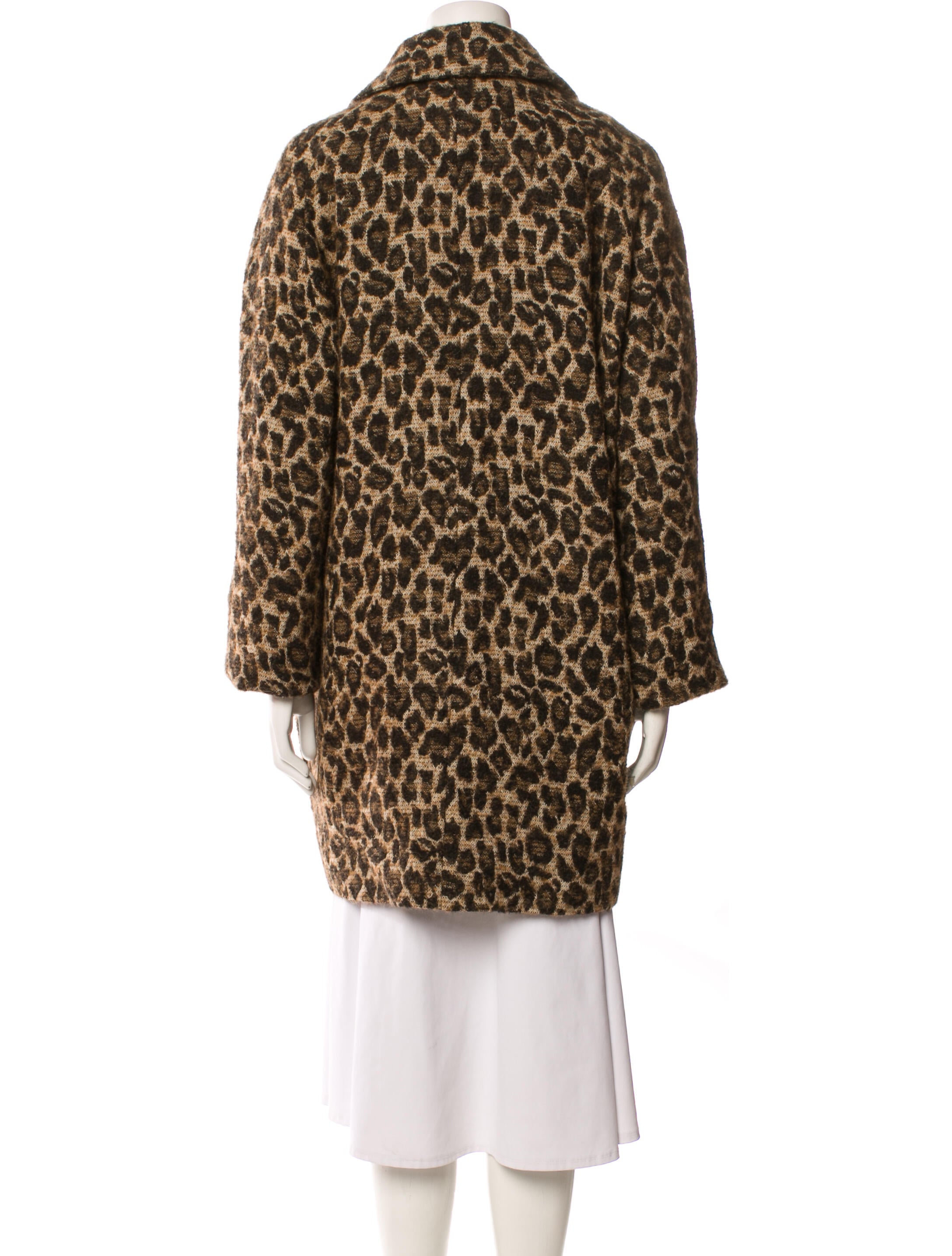 Sézane Animal Print Fur Coat