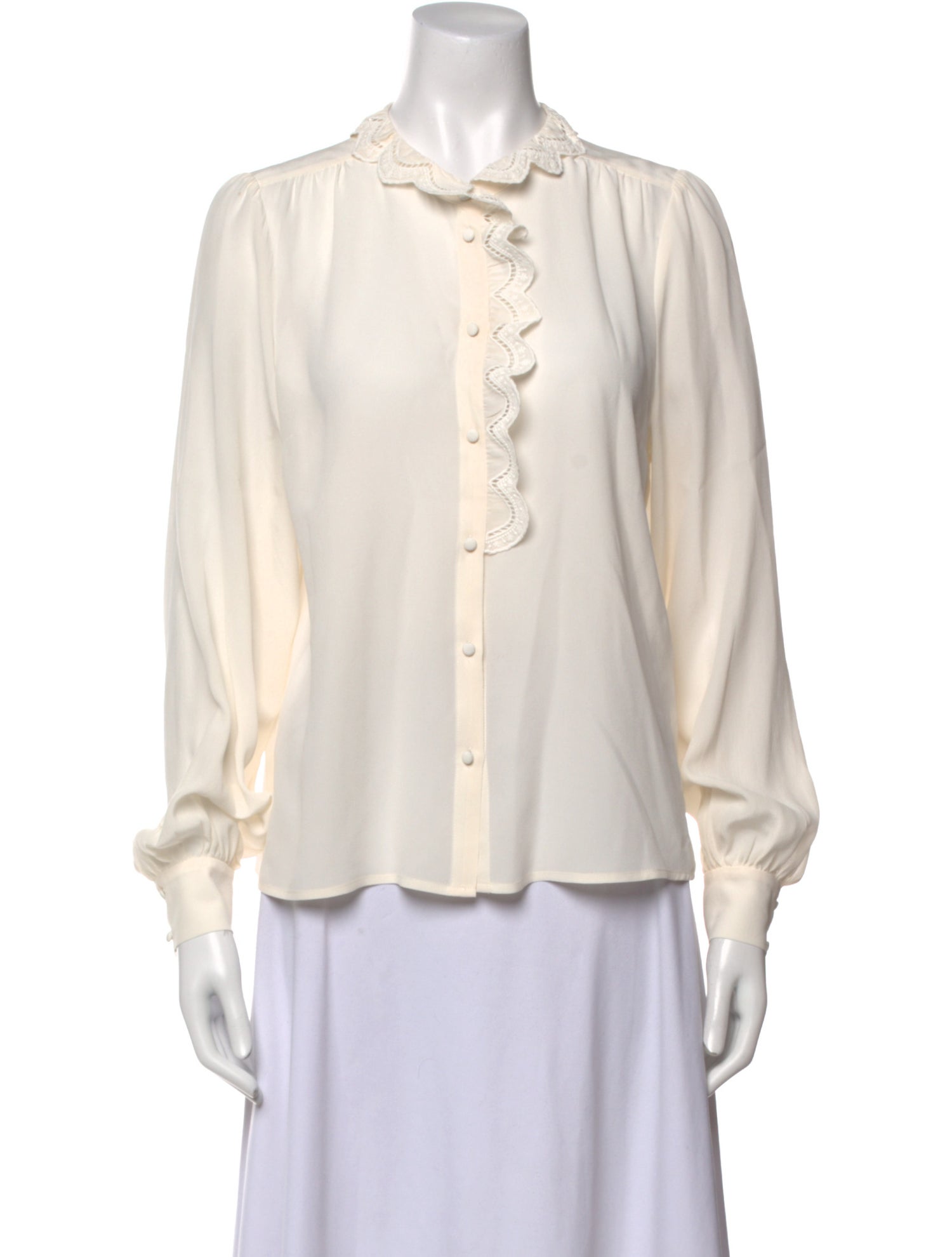 Sézane Silk Mock Neck Blouse