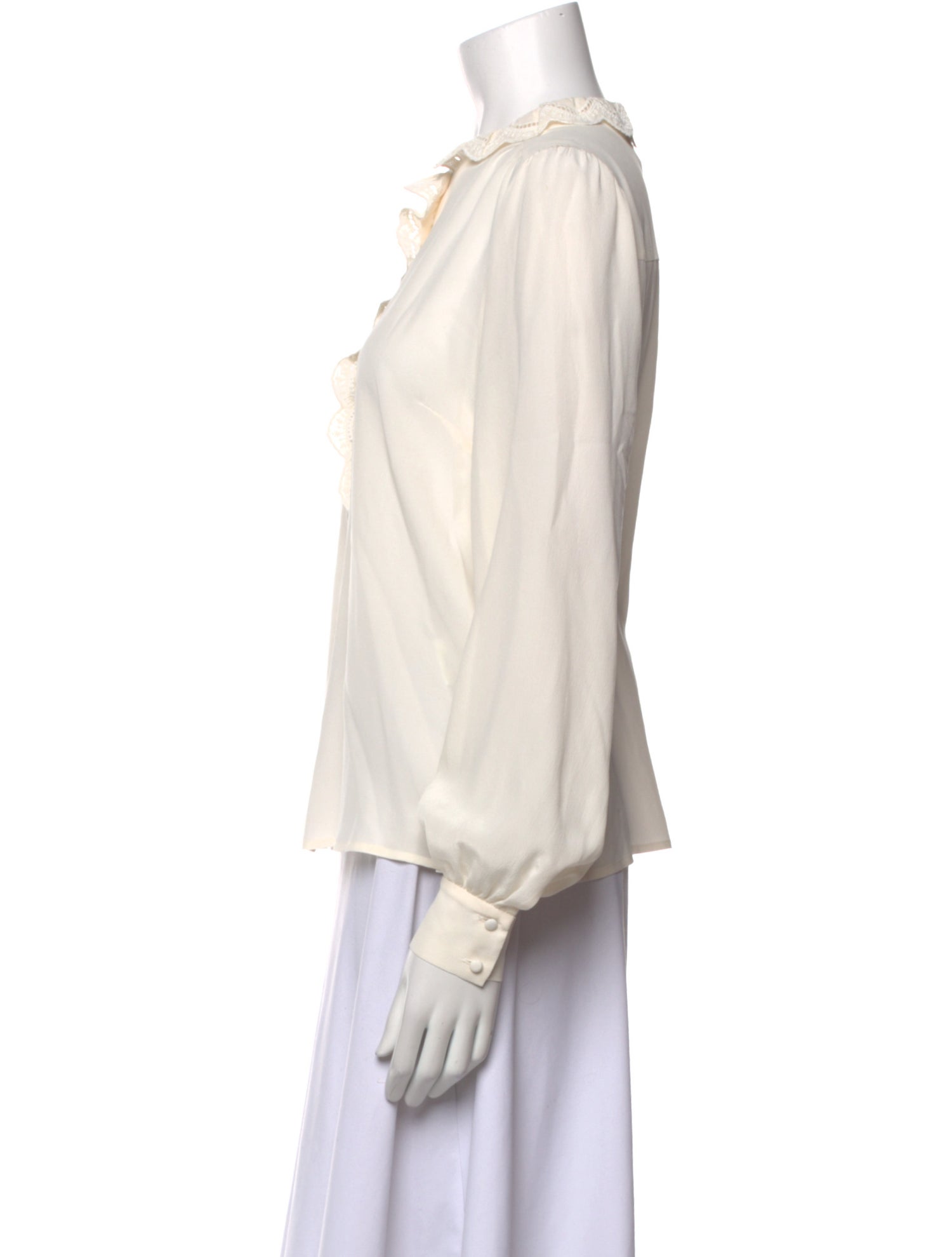 Sézane Silk Mock Neck Blouse