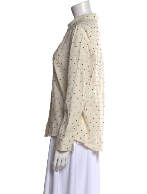 Sézane Polka Dot Print Long Sleeve Button-Up Top